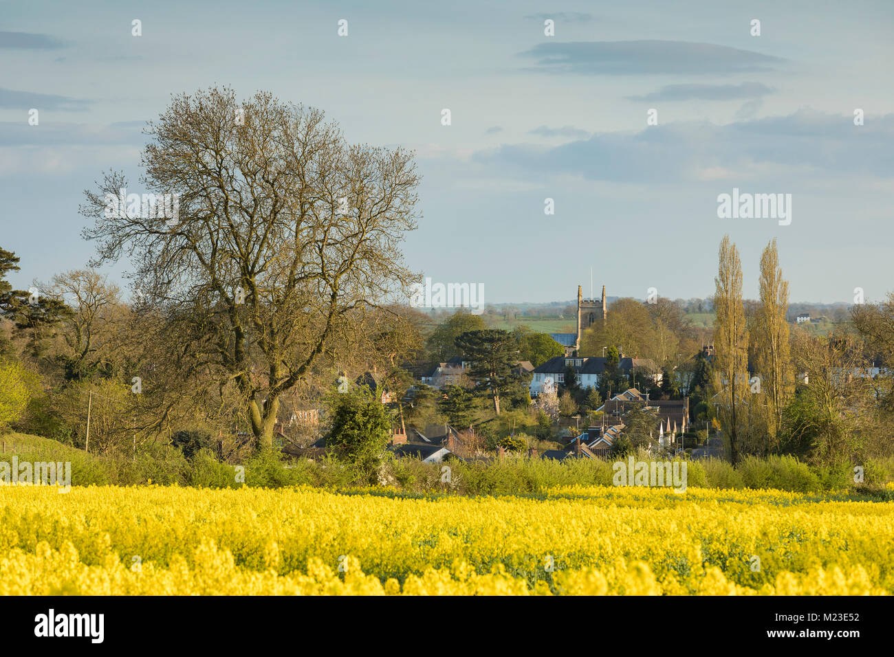 Una imagen de la aldea rural de Kibworth Harcourt, Leicestershire en una hermosa tarde de primavera Inglaterra, Reino Unido. Foto de stock
