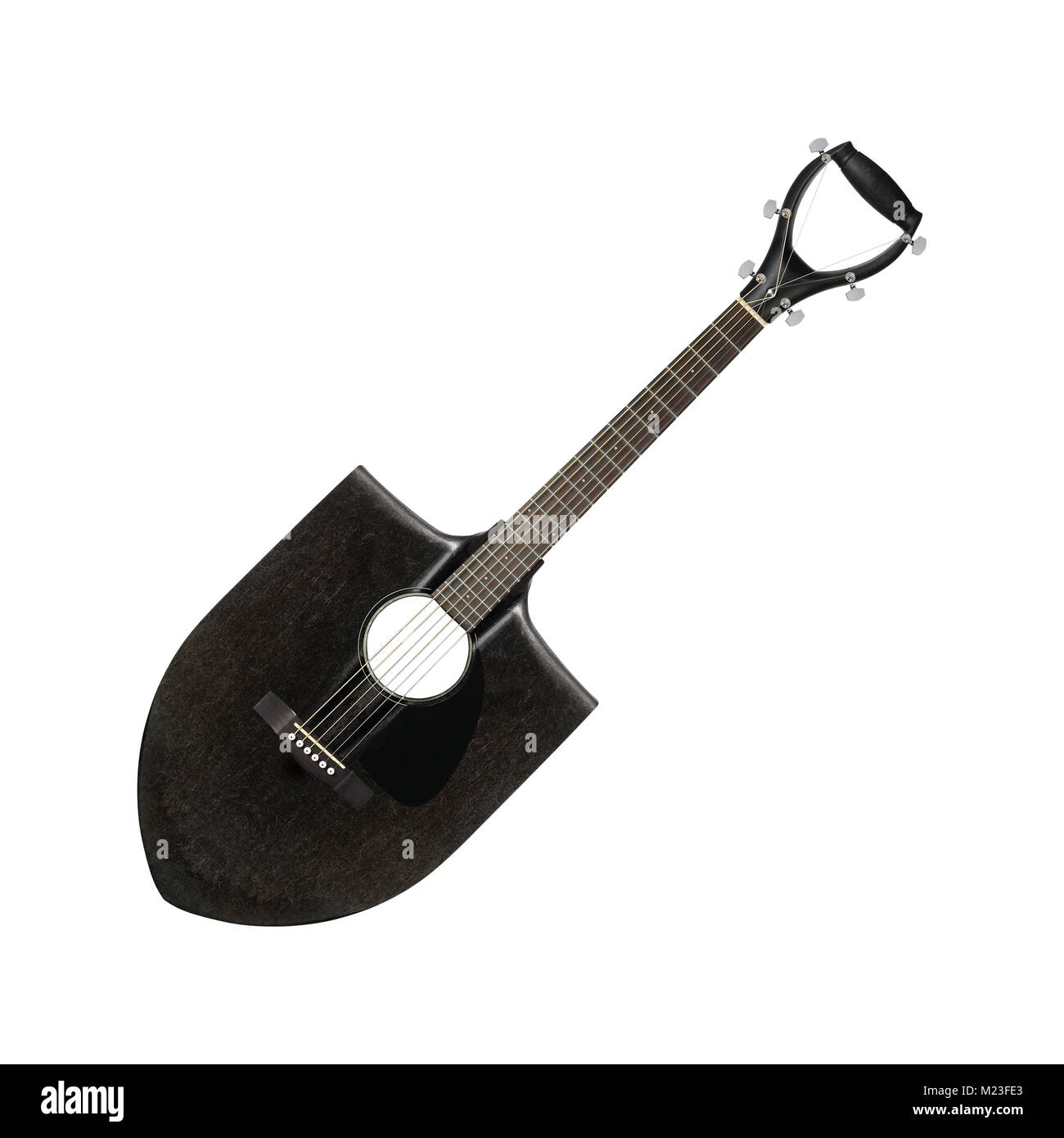 Caprichoso adjetivo Establecer Instrumentos musicales - guitarra pala negro sobre un fondo blanco. Aislado  Fotografía de stock - Alamy
