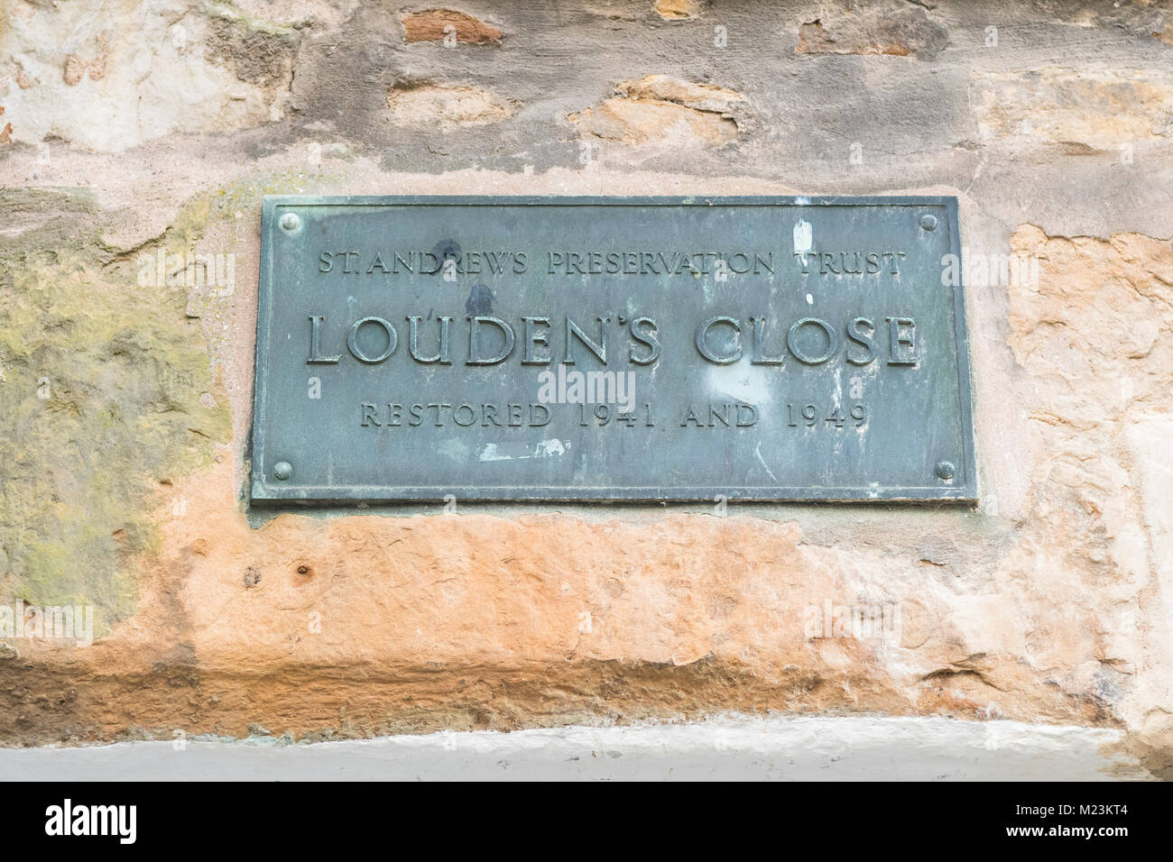 Louden está cerca, el más completo cierre dejó en St Andrews, Fife, Escocia, Reino Unido Foto de stock