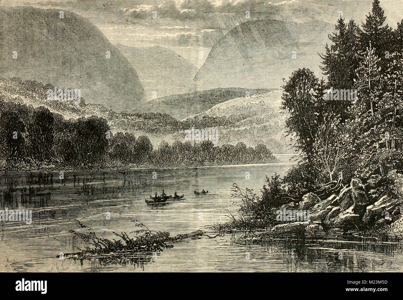 Vista del río Delaware, circa 1800 Foto de stock