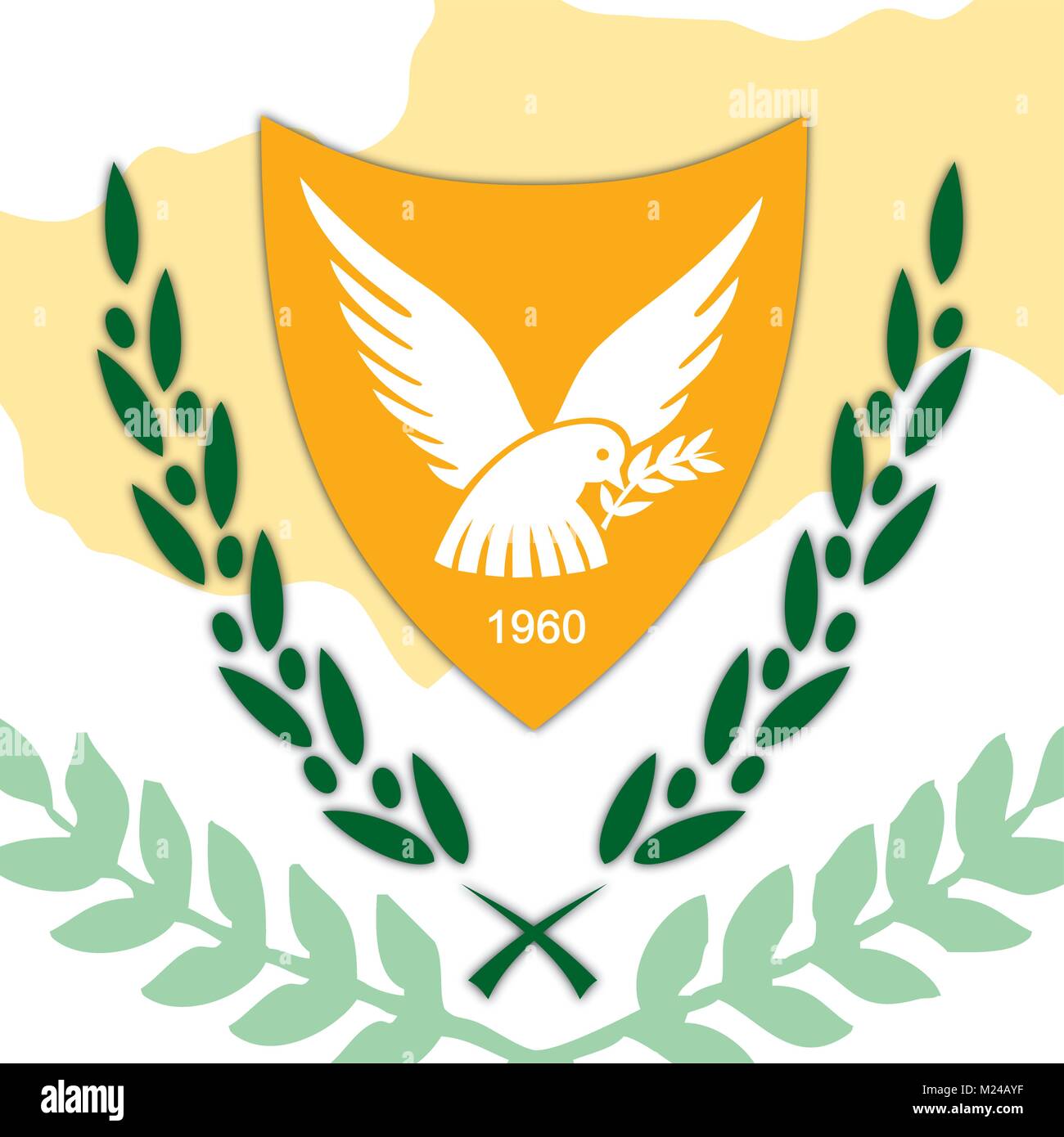 Chipre escudo y bandera, símbolos oficiales de la nación Imagen Vector