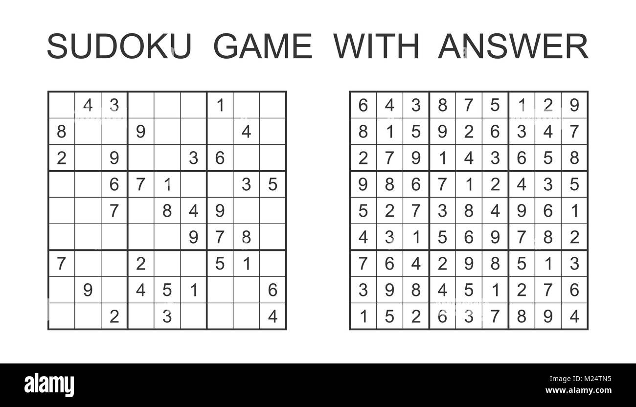 Juego Sudoku Con Respuesta Juego De Puzzle De Vectores Con N meros 