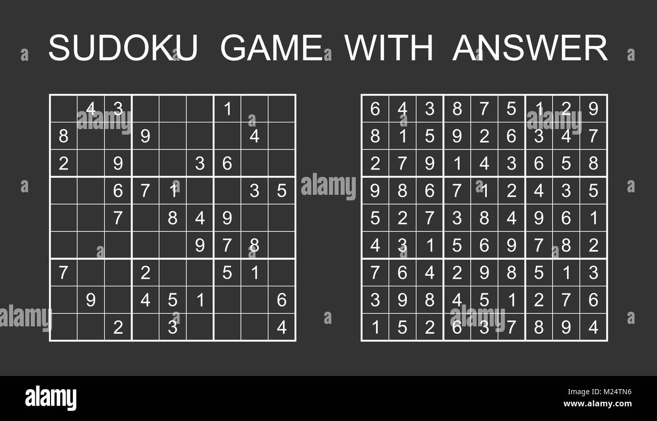 Juego Sudoku Con Respuesta Juego De Puzzle De Vectores Con N meros 
