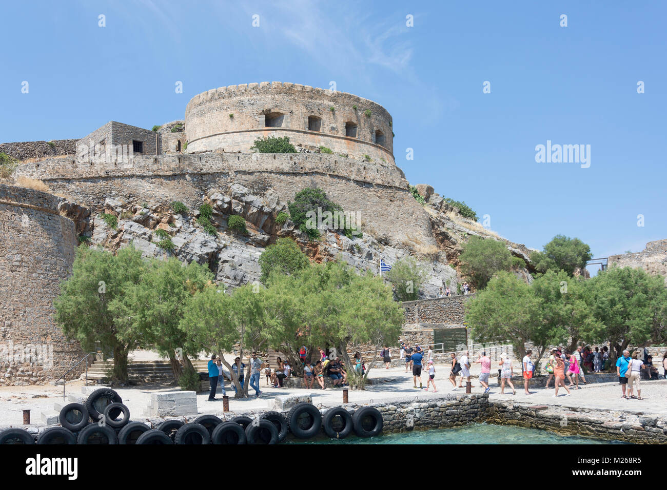 Fortificaciones venecianas, Spinalonga (Kalydon) Isla, Elounda, Región de Lasithi, en Creta, Grecia (Creta) Foto de stock