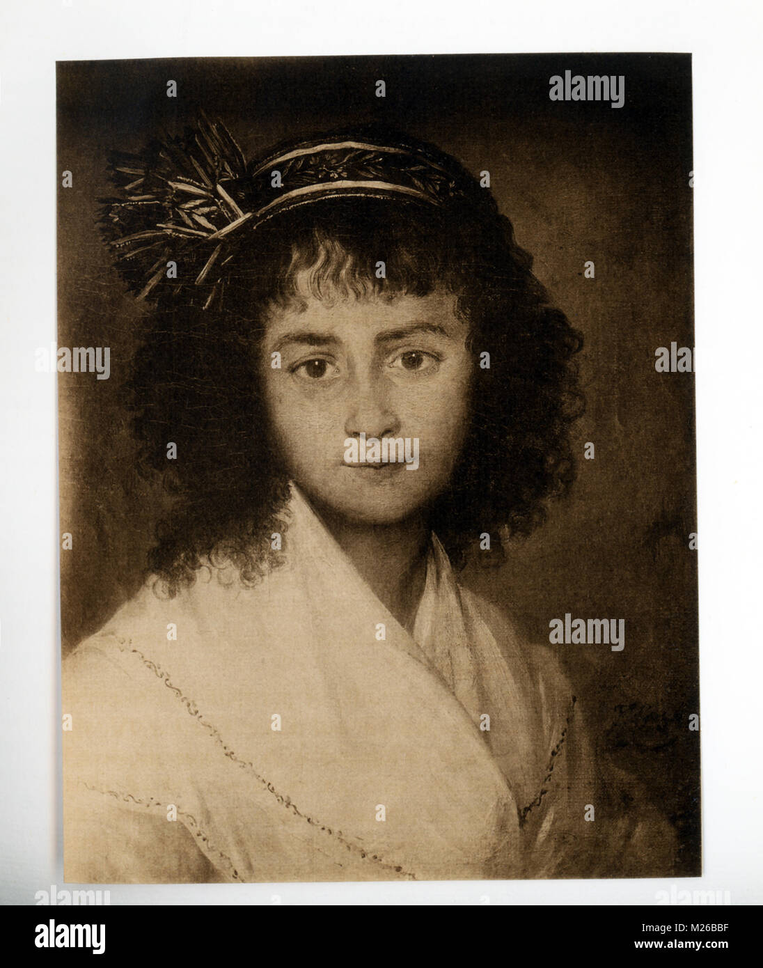 Francisco de Goya (1746-1828) fue un pintor y grabador español. Examinó los artistas españoles más importantes de la época, él es honrado como uno de los últimos de los viejos maestros y uno de los primeros modernos. Sus primeras pinturas eran optimistas y alegres, a medida que pasaron los años, sus obras se volvieron muy pesimista. Un reconocido retratista, Goya realizó este retrato de una joven chica española. Foto de stock