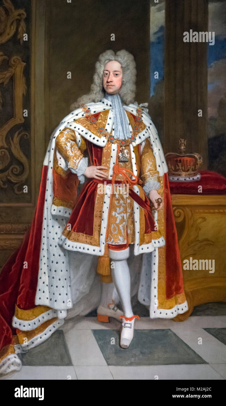 George II. Retrato del Rey Jorge II de Gran Bretaña como Príncipe de Gales por Godfrey Kneller, óleo sobre lienzo, 1716 Foto de stock