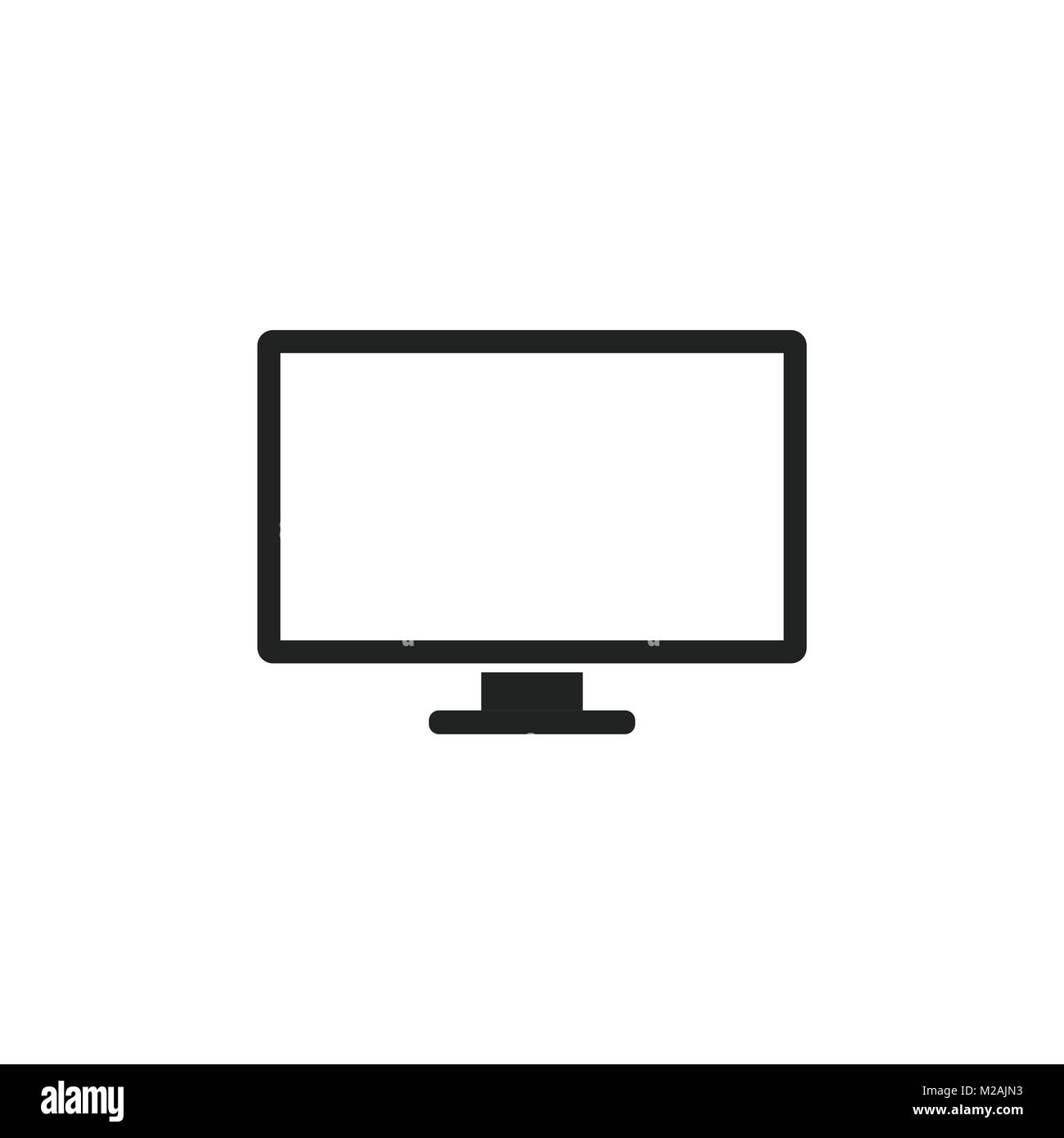 Televisor negro con pantalla blanca. monitor ancho.