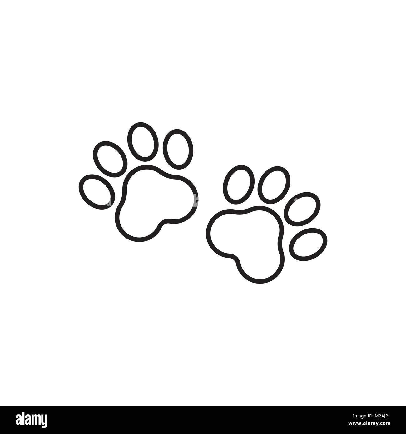 Bangladesh Memorándum Proporcional Icono de vector de huella en el estilo de línea. El perro o gato pata  ilustración. Silueta de animal Imagen Vector de stock - Alamy