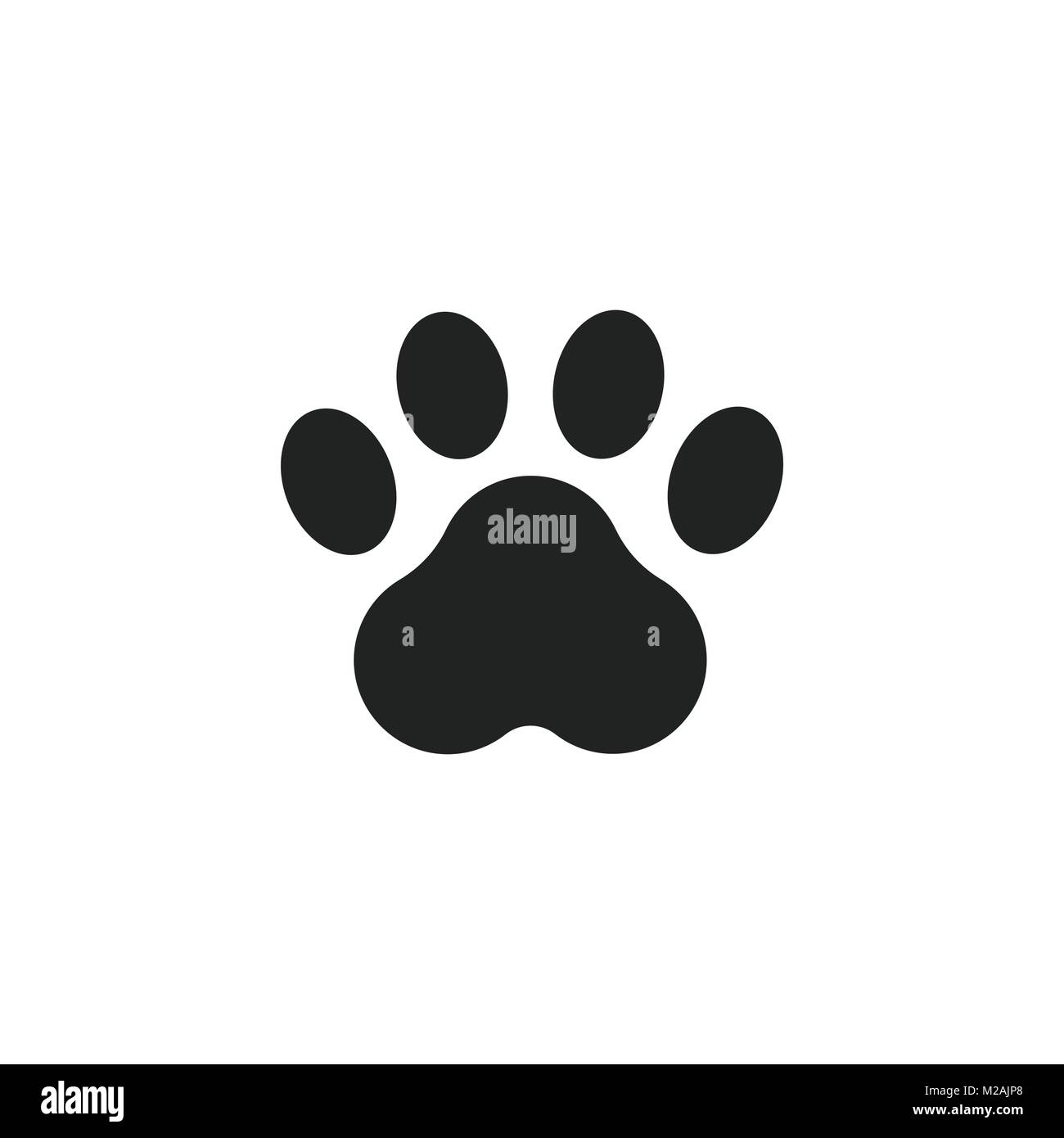 Icono de vector de huella. El perro o gato pata ilustración. Silueta de  animal Imagen Vector de stock - Alamy