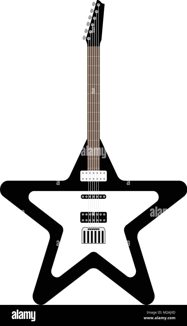 Guitarra eléctrica en forma de estrella. Instrumento musical Imagen Vector  de stock - Alamy