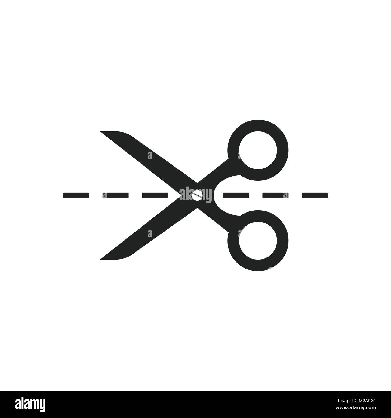 Icono de tijeras con corte de línea. La tijera ilustración vectorial Imagen  Vector de stock - Alamy
