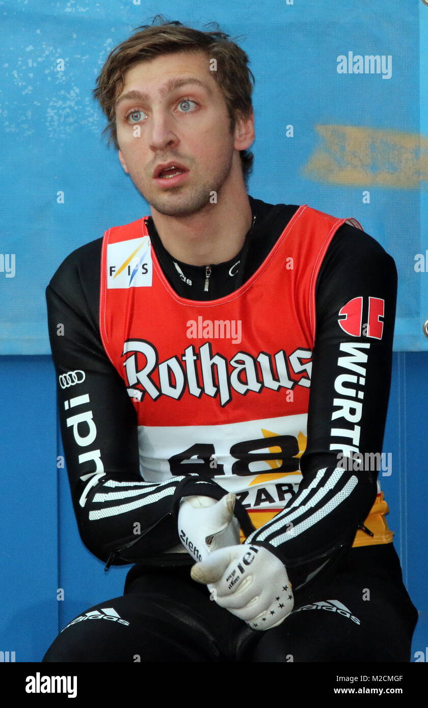 Daniel WENIG, SK Berchtesgaden, DM Skispringen Hinterzarten 2014 Foto de stock