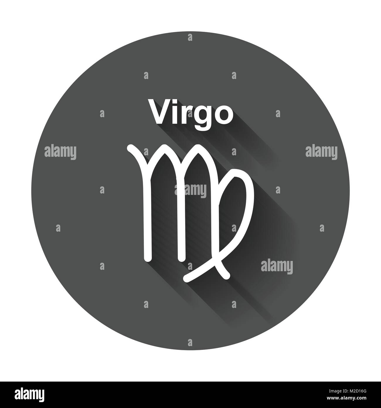 Virgo signo del zodíaco. Astrología plana ilustración vectorial con larga sombra Imagen Vector