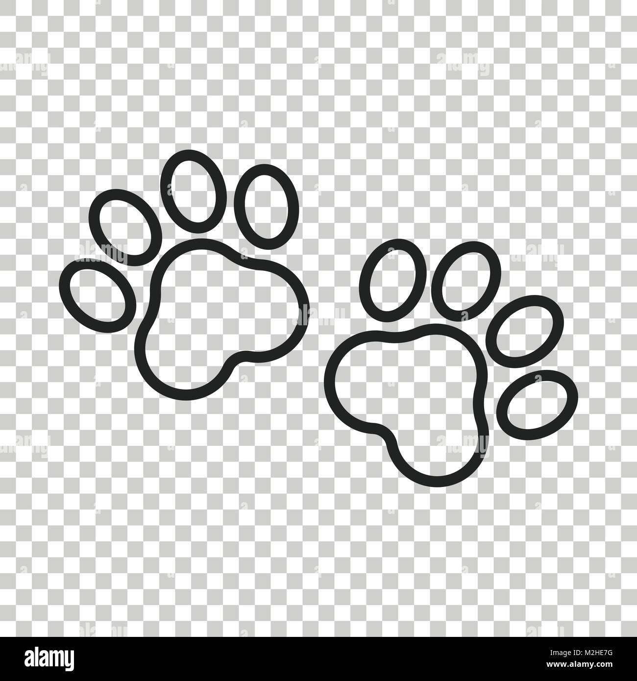 Icono de vector de huella en el estilo de línea. El perro o gato pata  ilustración. Silueta de animal Imagen Vector de stock - Alamy