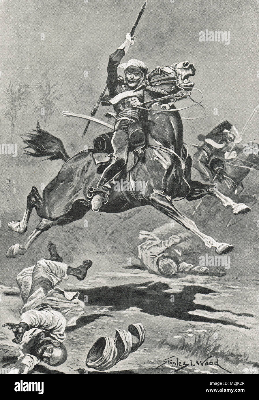 9 lancers en Delhi, la India, la rebelión de 1857. Ganarse su apodo de la Delhi Spearmen Foto de stock