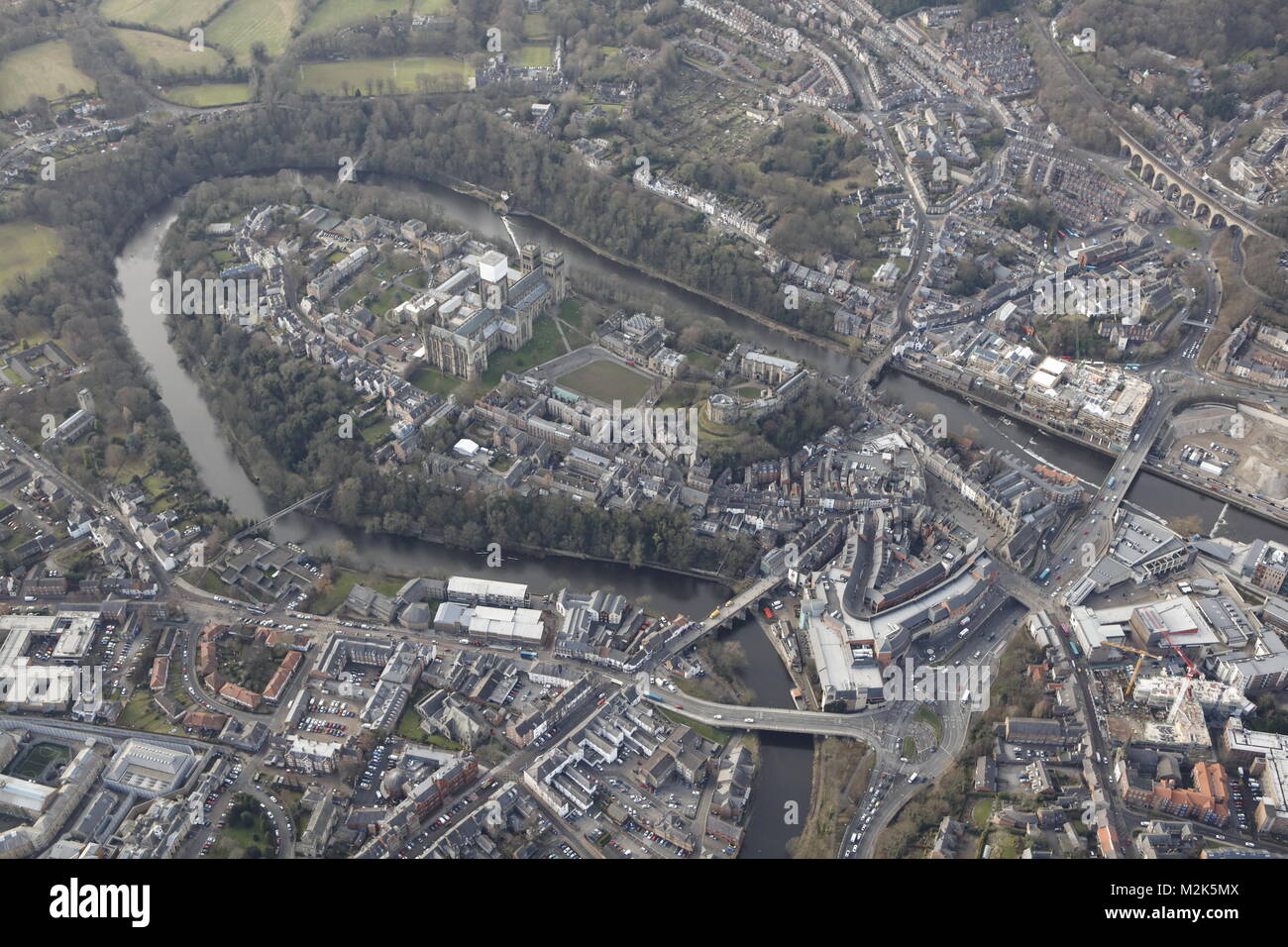 Una vista aérea de la ciudad de Durham, en el noreste de Inglaterra Foto de stock