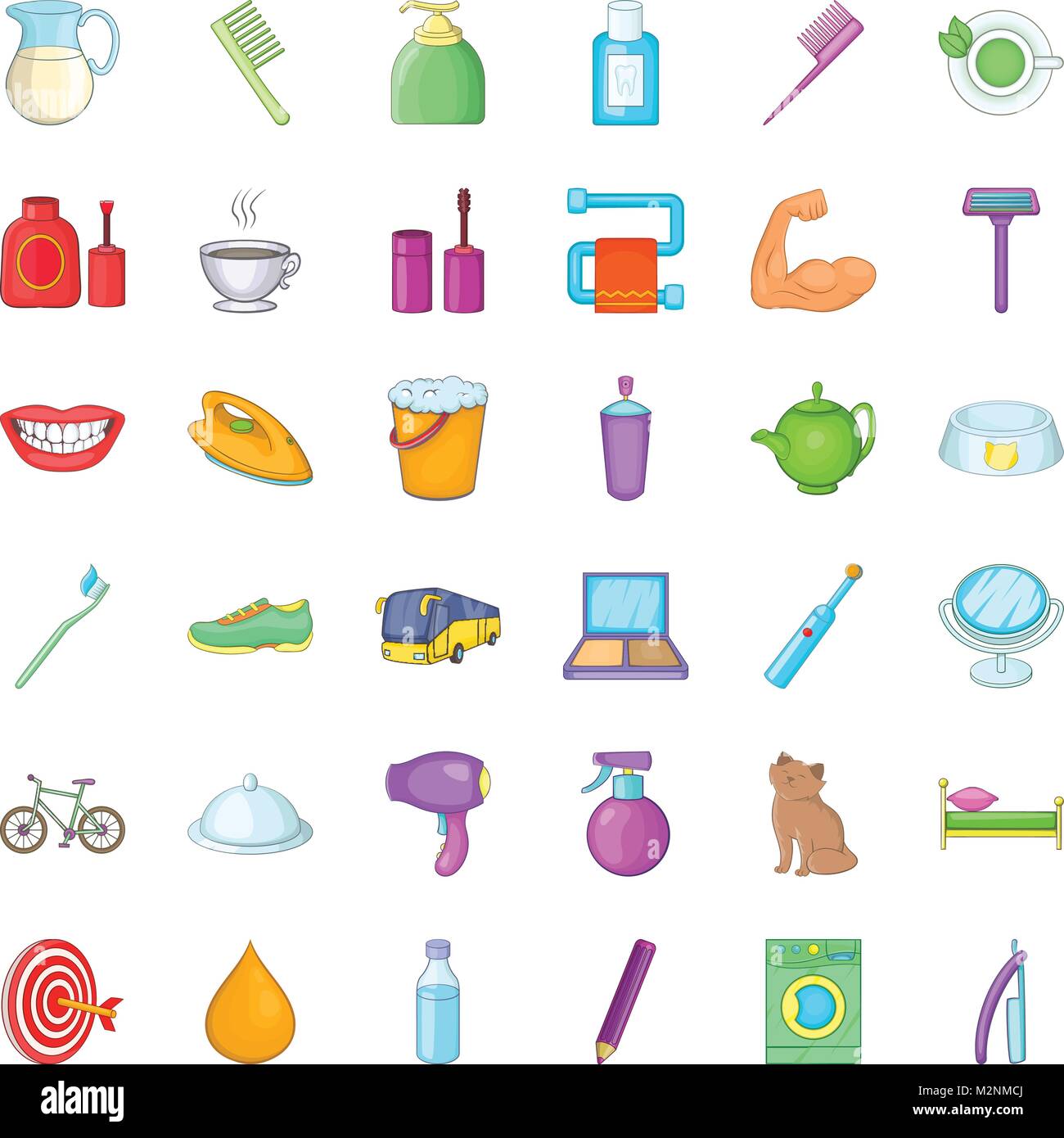 Al día siguiente, el conjunto de iconos de estilo de dibujos animados