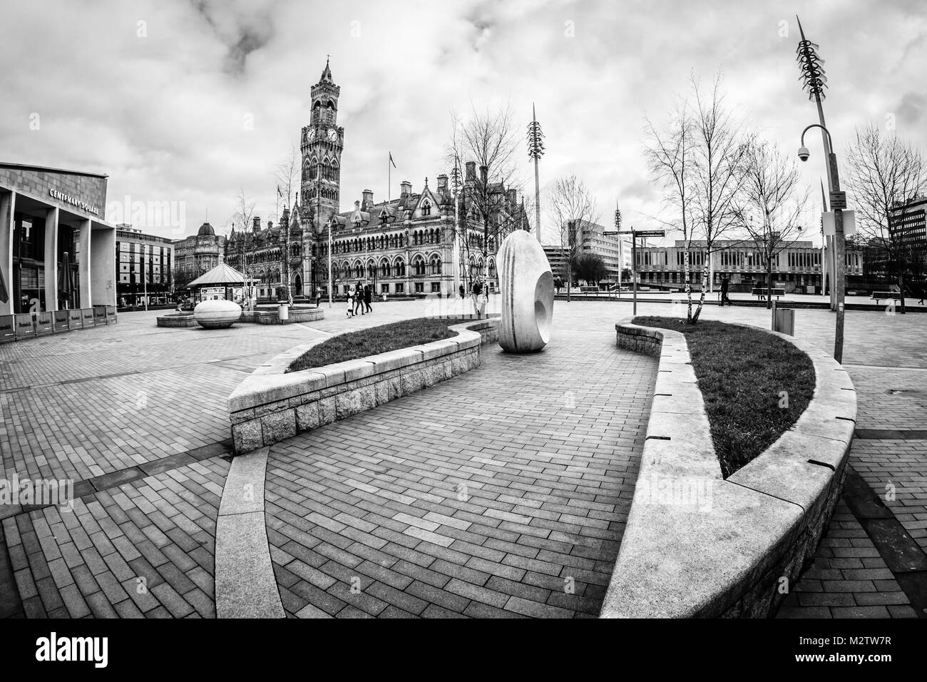 Ayuntamiento y CityPark, Bradford, West Yorkshire, Inglaterra Foto de stock