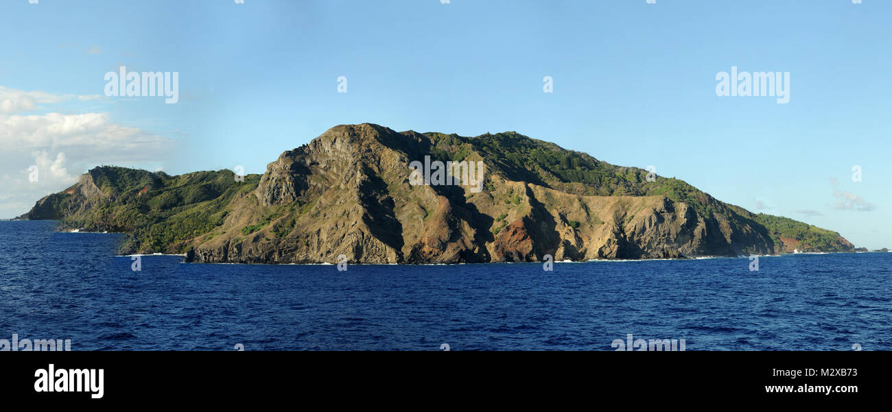 La Isla de Pitcairn, el hogar de los amotinados del Bounty. Foto de stock