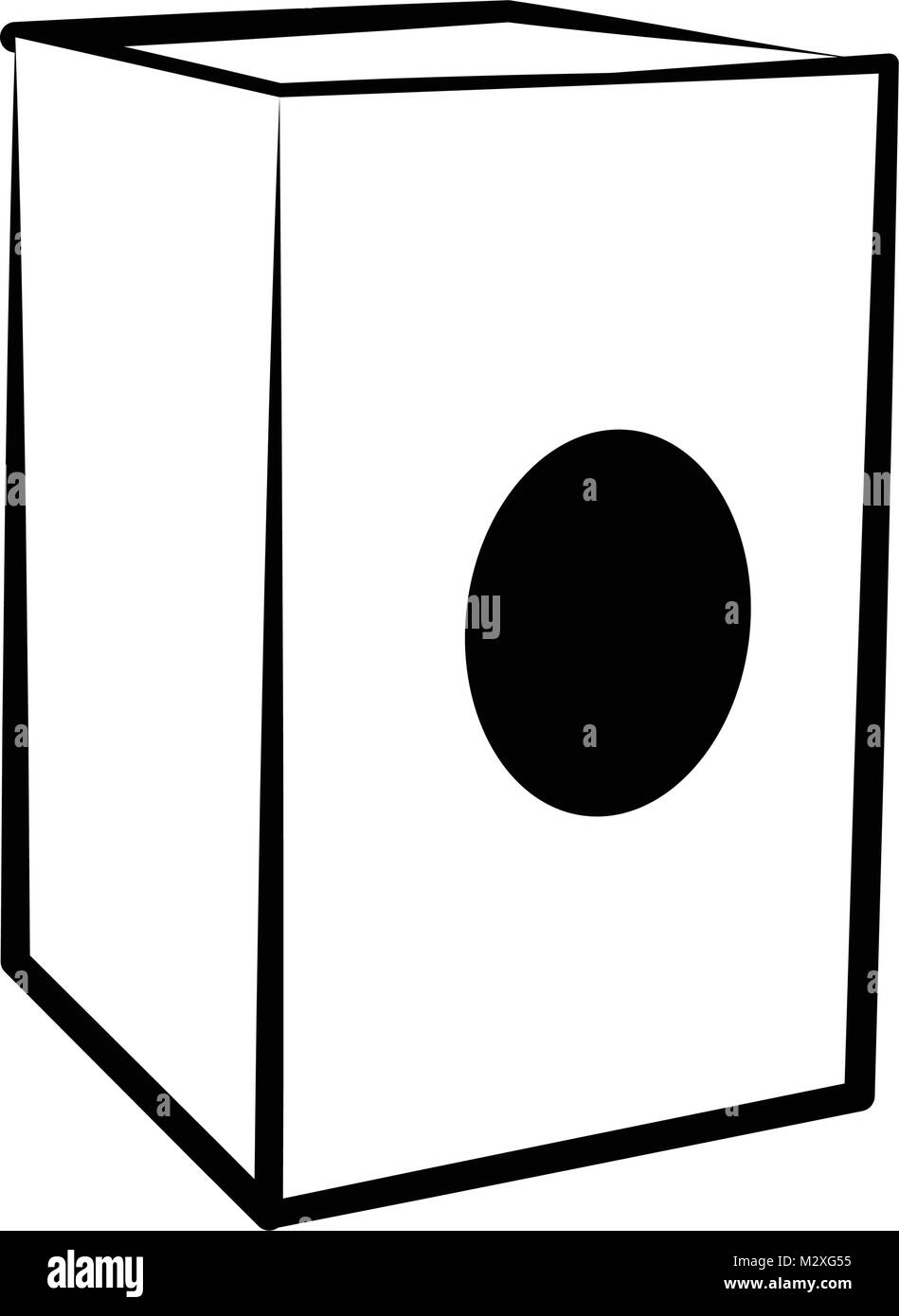 Cajon aislada de esquema. Instrumento musical Imagen Vector de stock