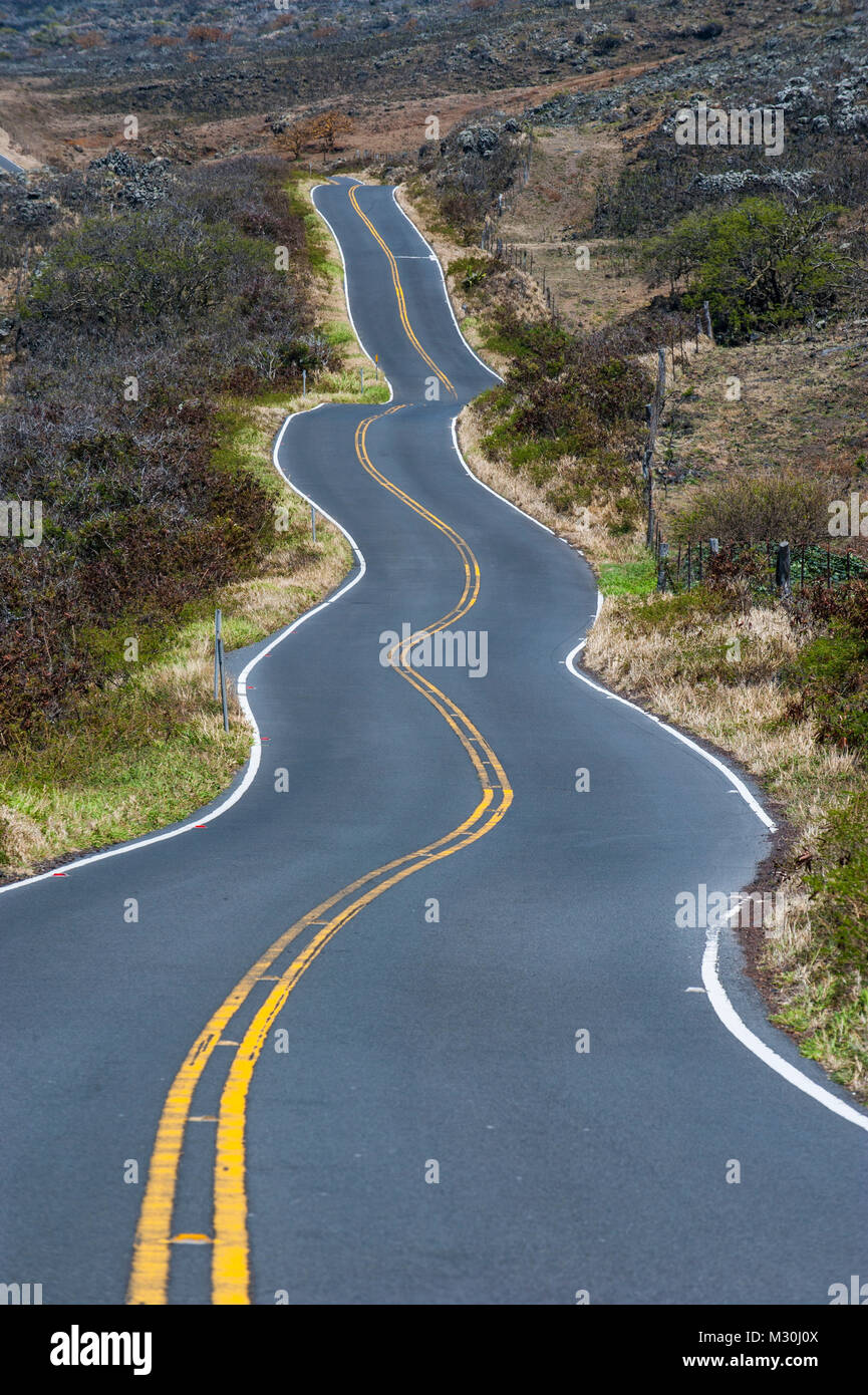 Windy Road, en la costa sur de Maui, Hawai Foto de stock