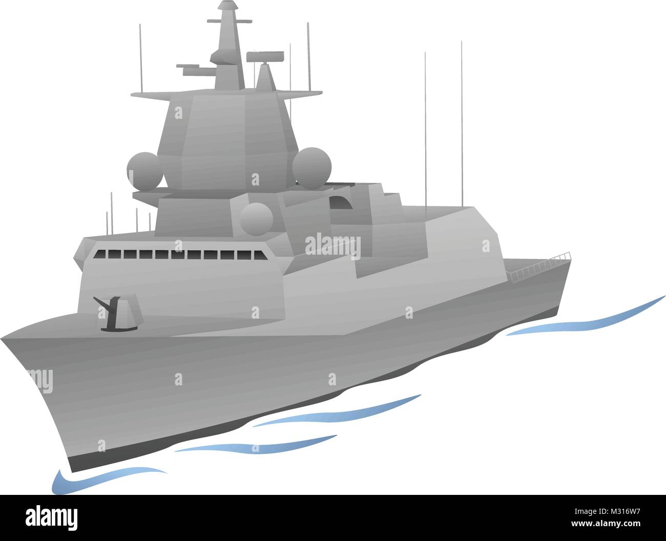 Buque de Guerra Militar Naval gráfico vectorial Ilustración del Vector