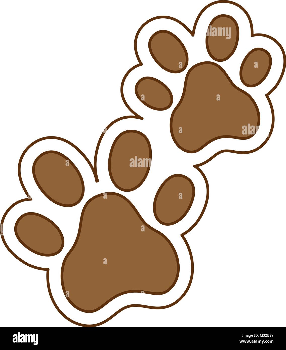 Perros huellas icono aislado Imagen Vector de stock - Alamy