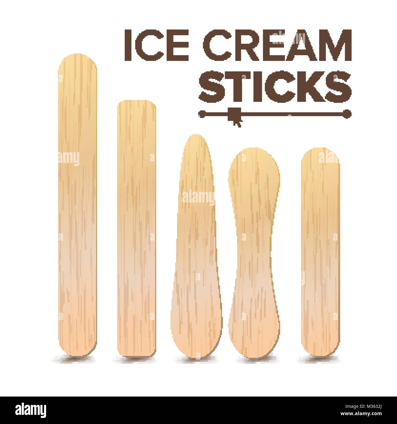 Conjunto de palos de helado de Vector. Diferentes tipos. Palo de madera  para helados, Médico Bajalenguas. Aislado Imagen Vector de stock - Alamy