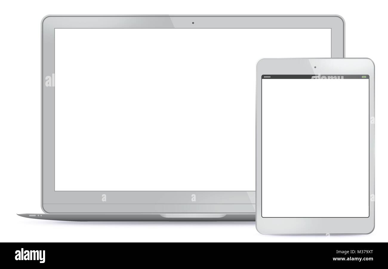 Portátil y Tablet PC ilustración vectorial. Ilustración del Vector