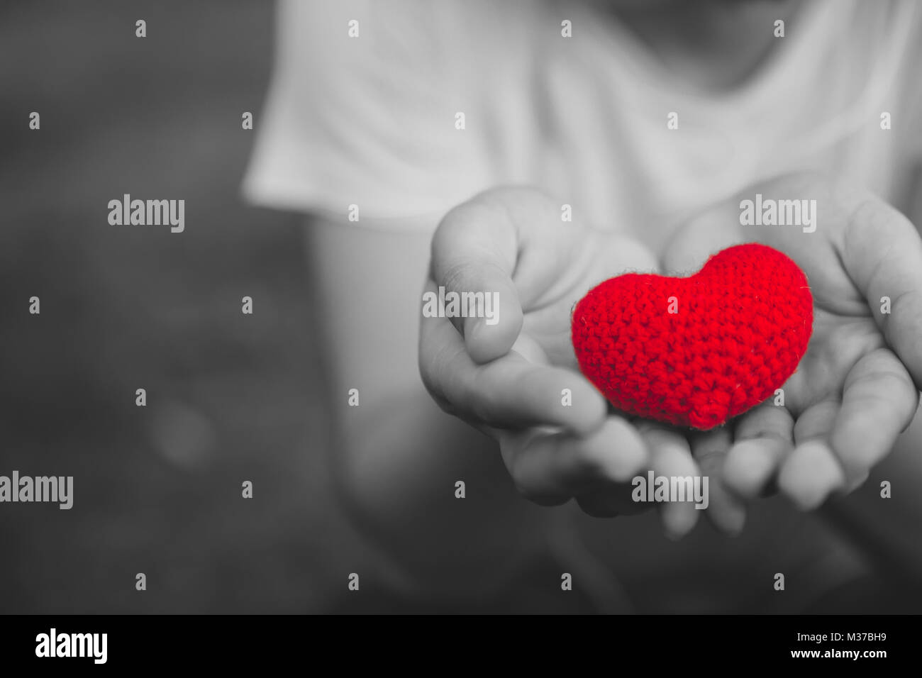 Amor y corazones de dar amor y cuidado juntos en concepto del día de San Valentín Foto de stock