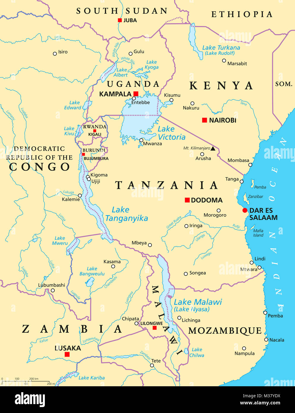 Lake Nyasa On Map Of Africa - Map