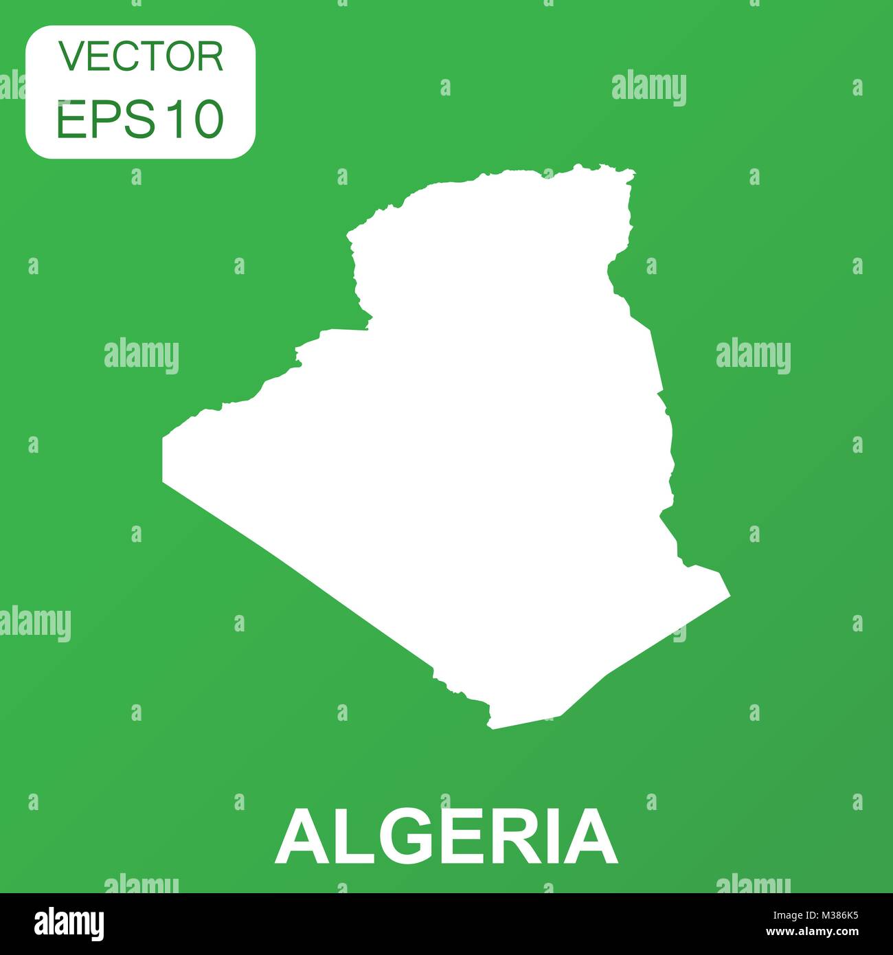 Icono de Mapa de Argelia. Concepto de negocio Argelia pictograma. Ilustración vectorial sobre fondo verde. Ilustración del Vector