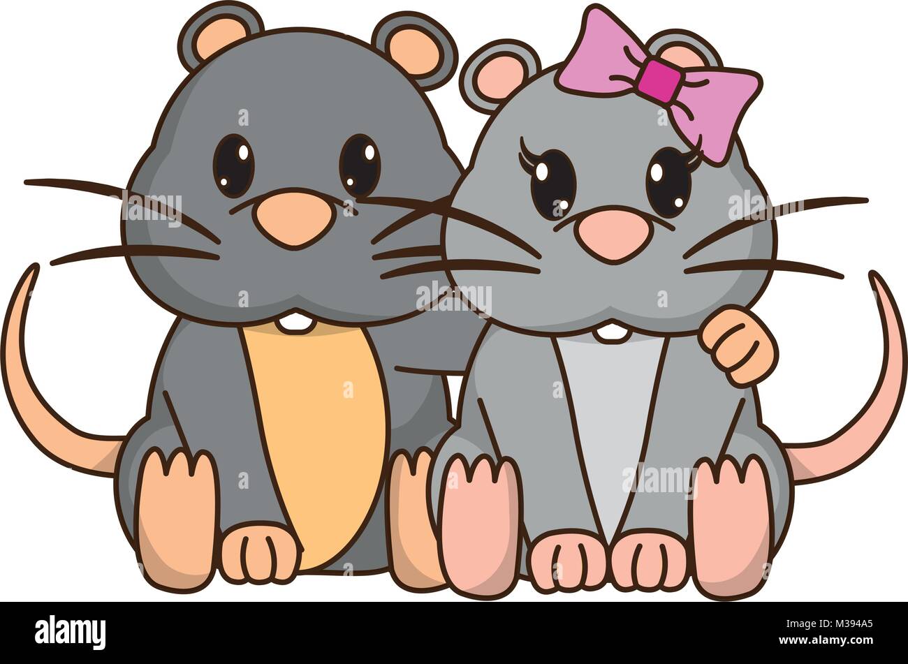 Ratón par cute animal junto Imagen Vector de stock - Alamy