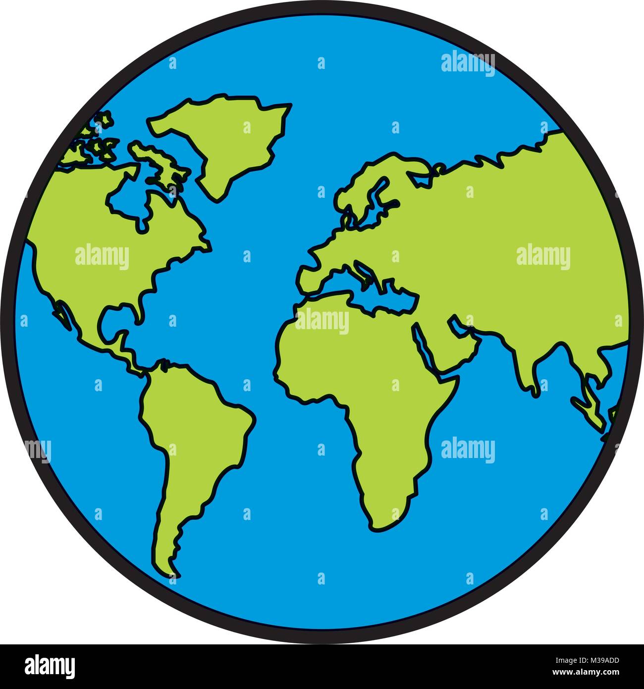 Planeta Tierra globo terráqueo icono de mapa Imagen Vector de stock - Alamy