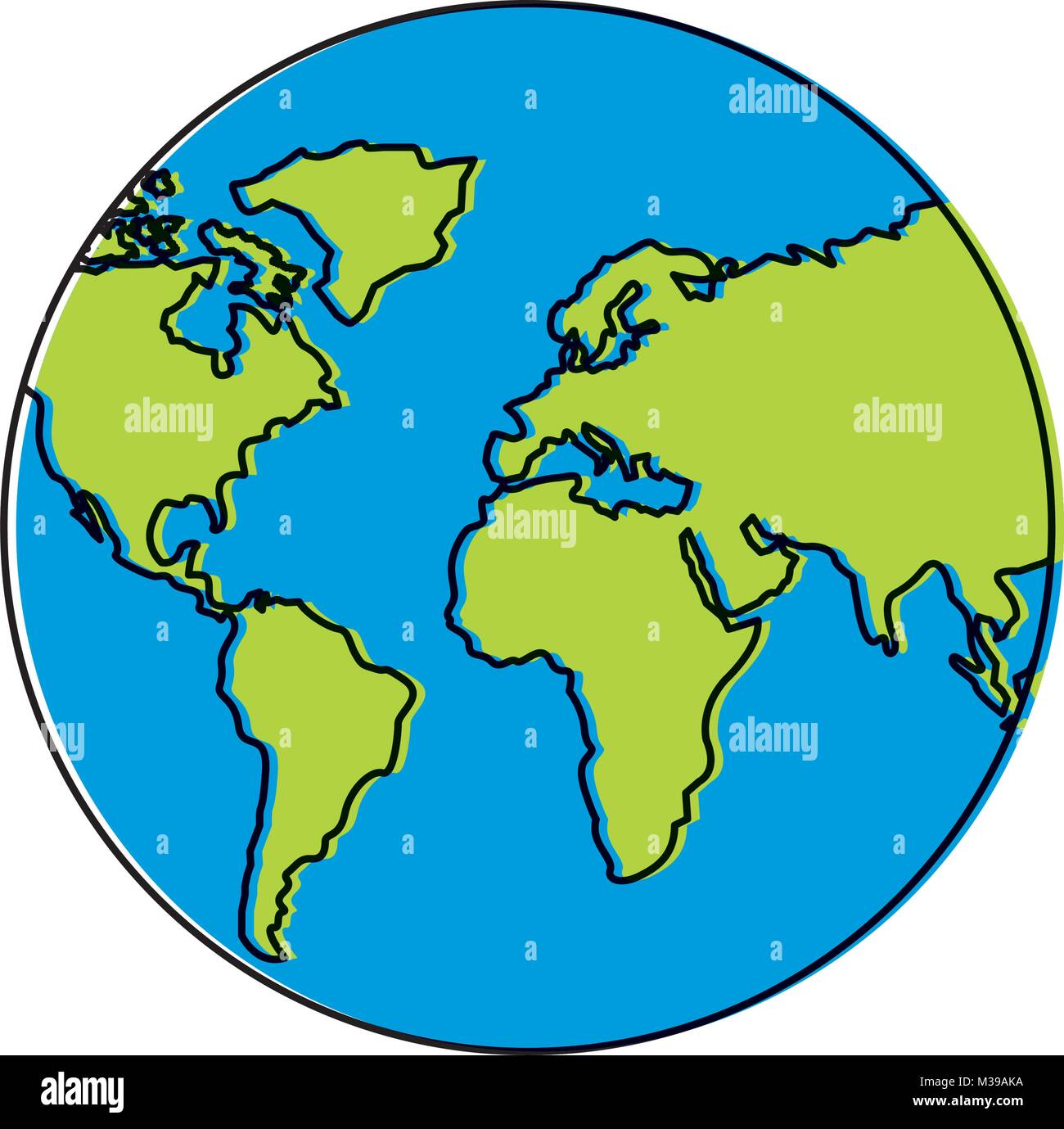 Planeta Tierra Globo Terraqueo Icono De Mapa Ilustracion Del