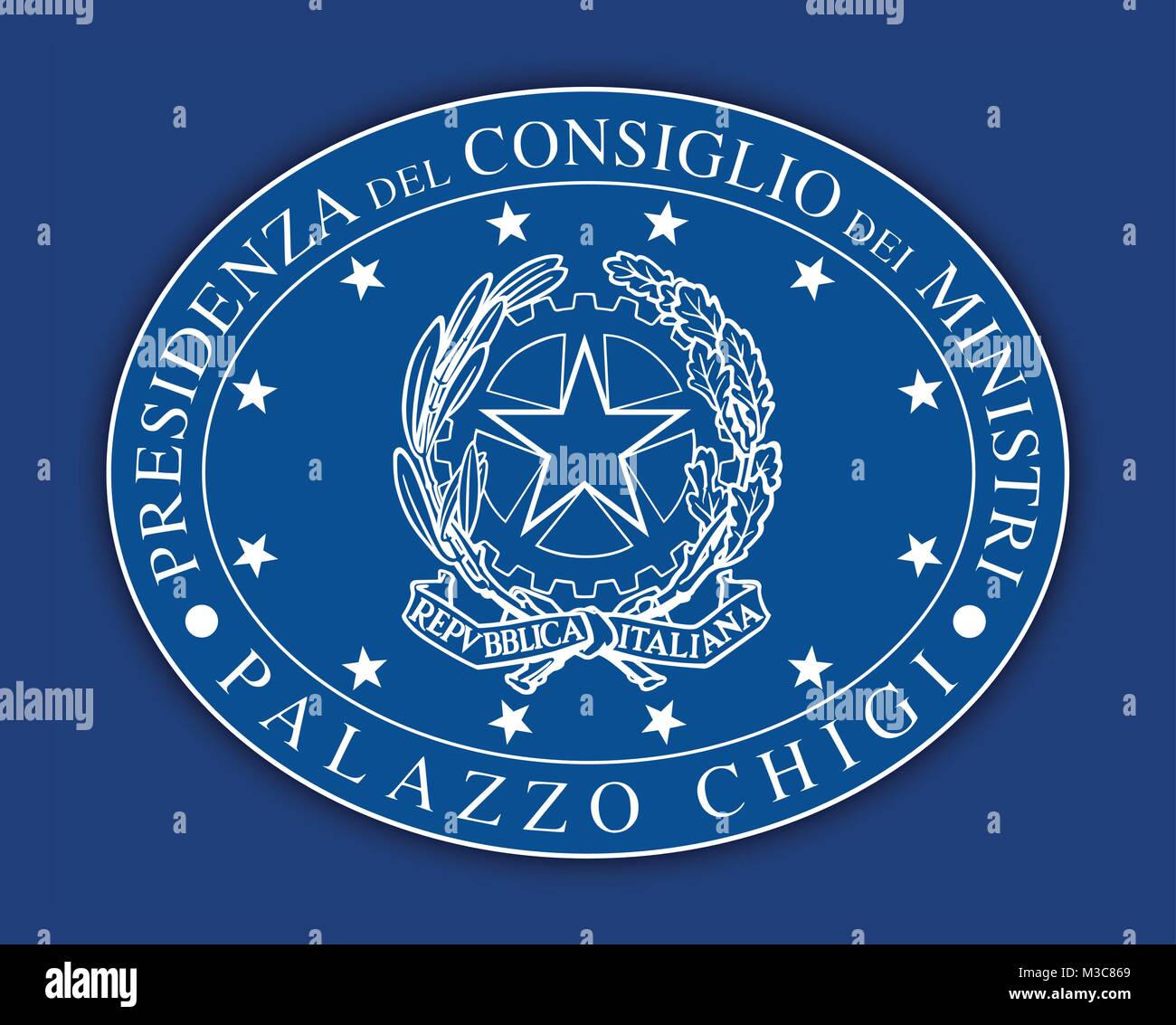 Gobierno italiano símbolo sello oval, Roma, Italia Ilustración del Vector