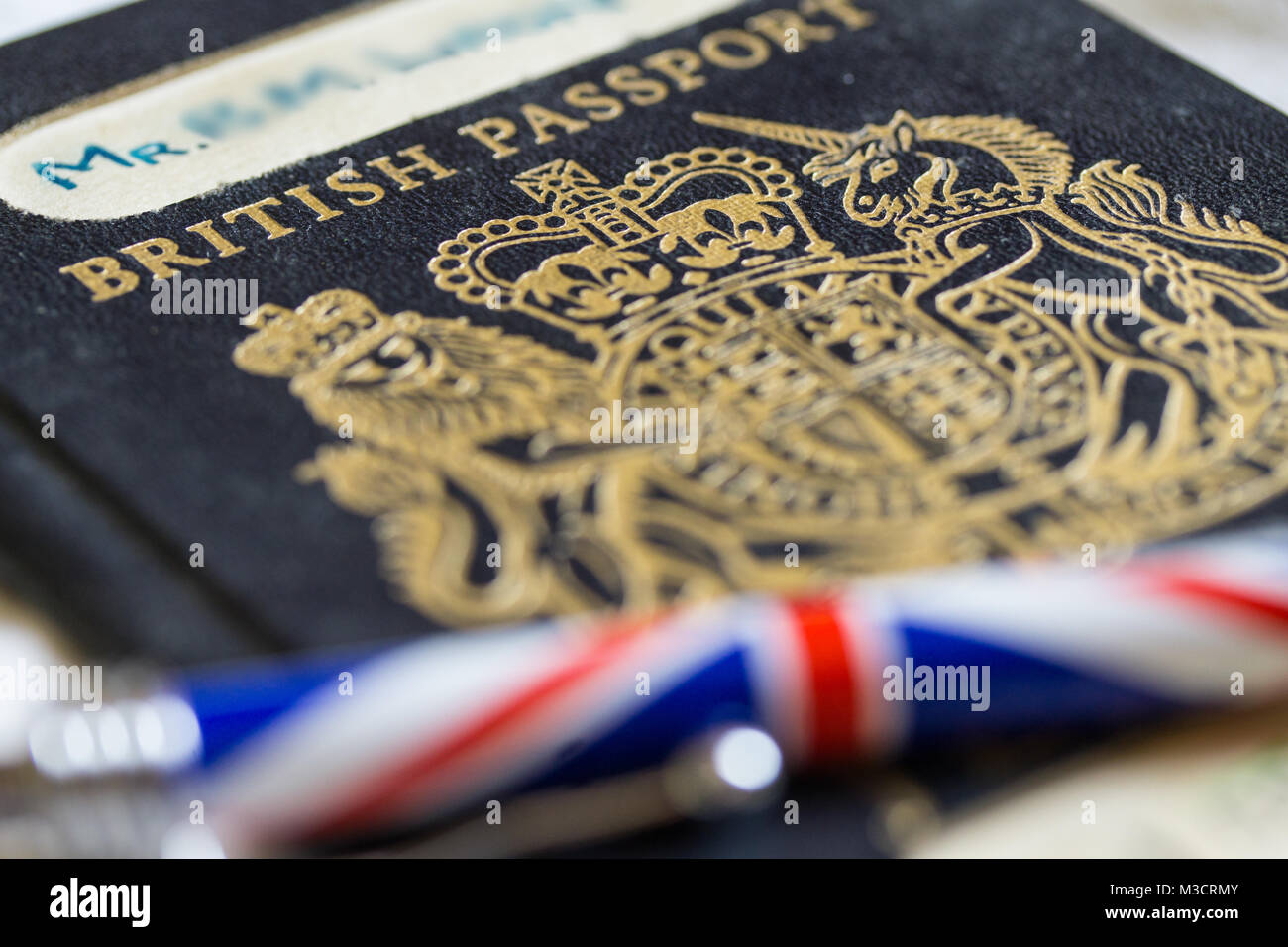 Estilo antiguo pasaporte británico Foto de stock