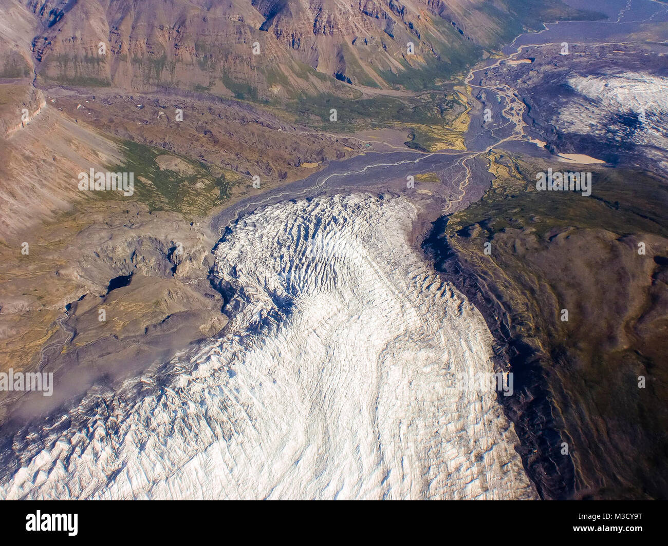 Glaciares y ríos WRST trenzado Foto de stock