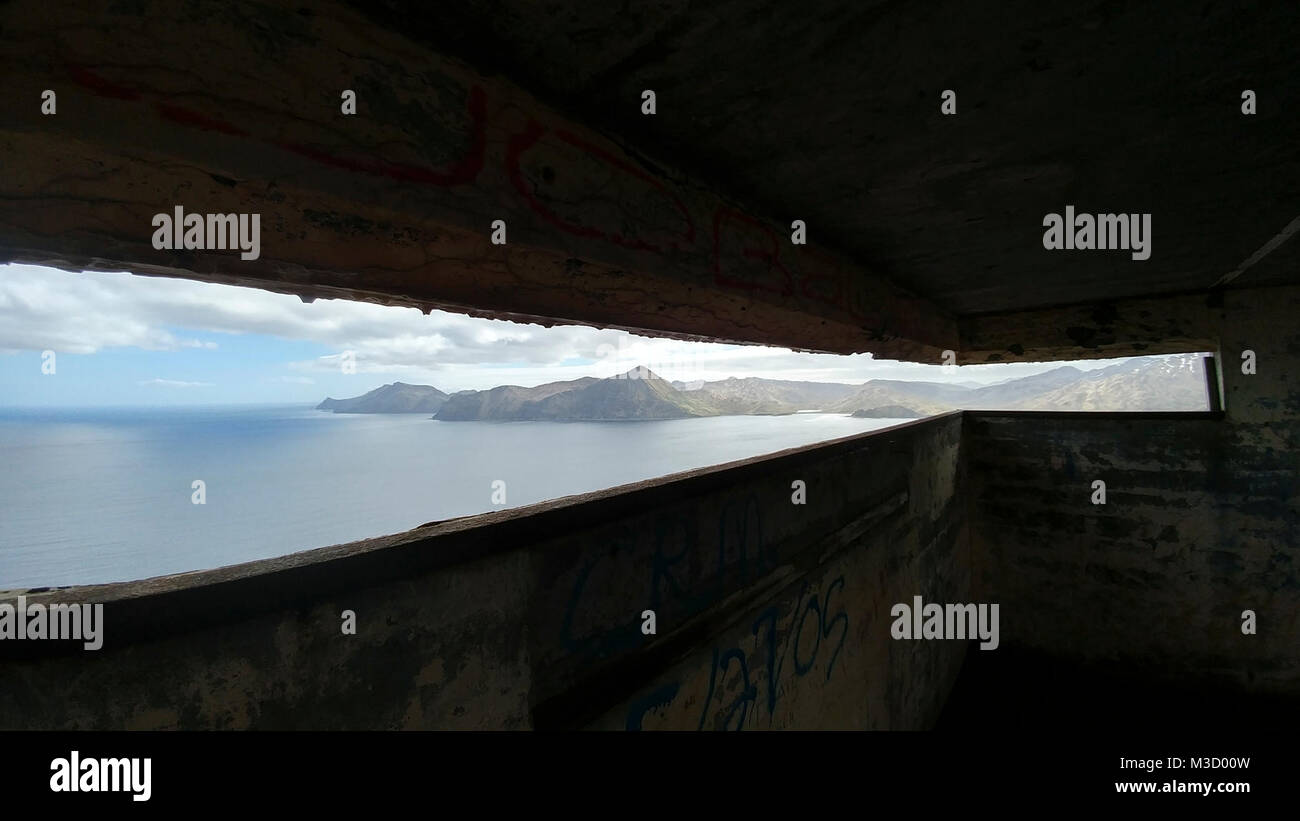 ALEU Vista desde el puesto de mando de la batería Foto de stock