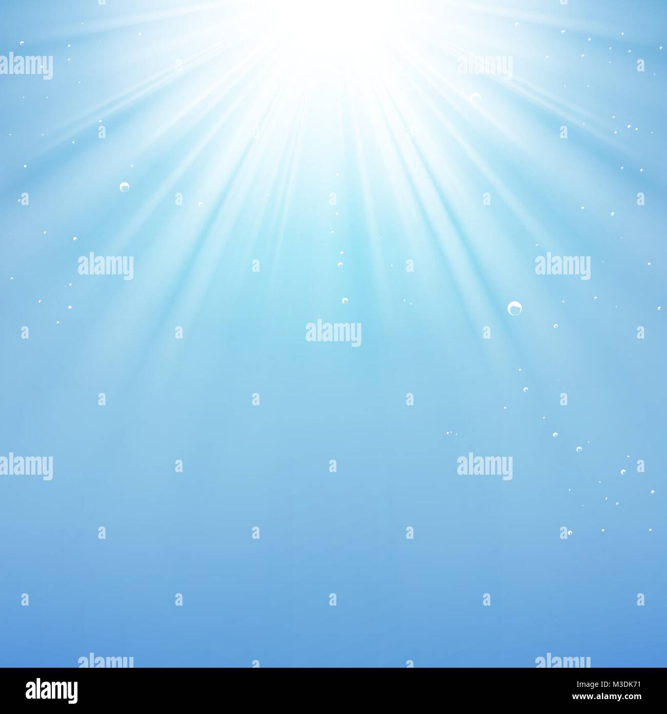 Antecedentes Los rayos de luz bajo el agua. Ilustración del Vector