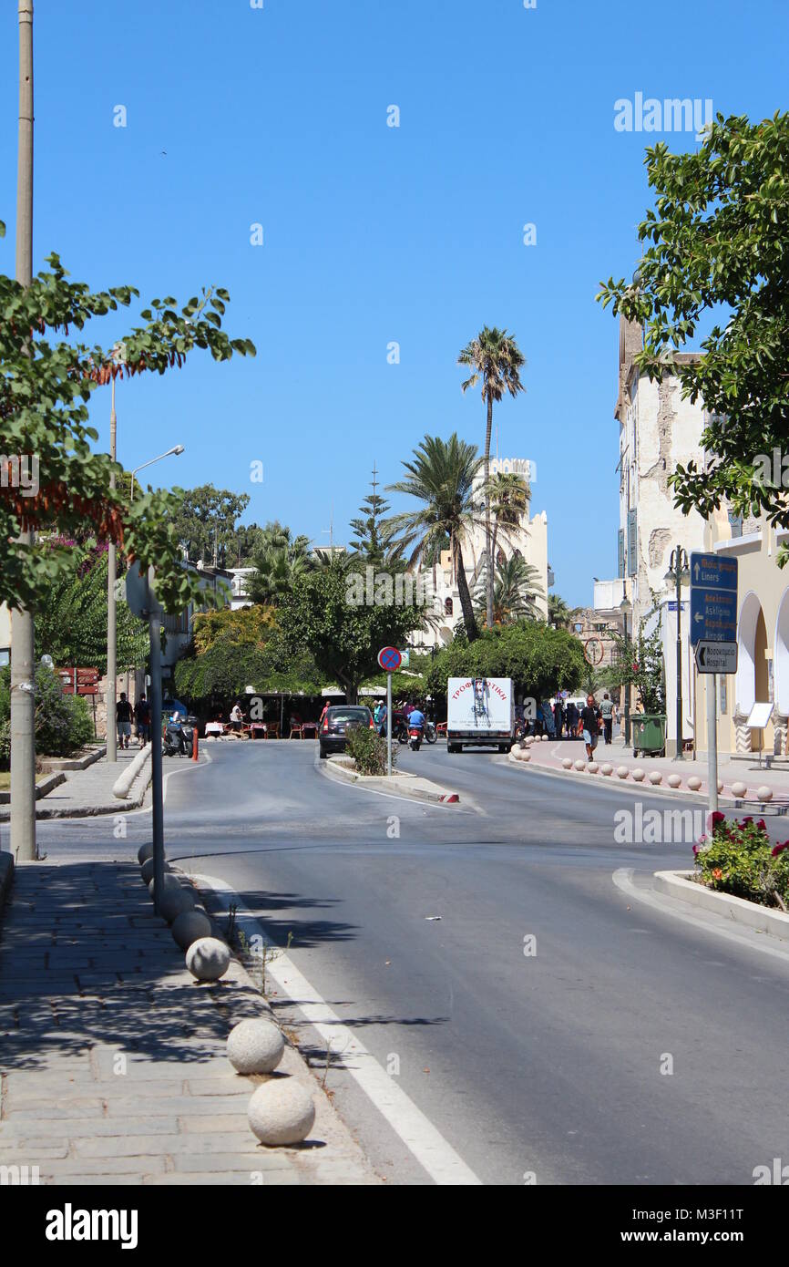 Calle en Kos, Grecia Foto de stock