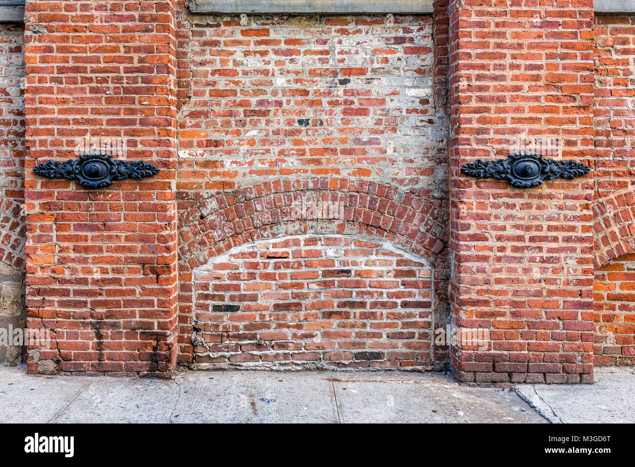 Pared de ladrillo en Brooklyn, Nueva York, la ciudad de Nueva York