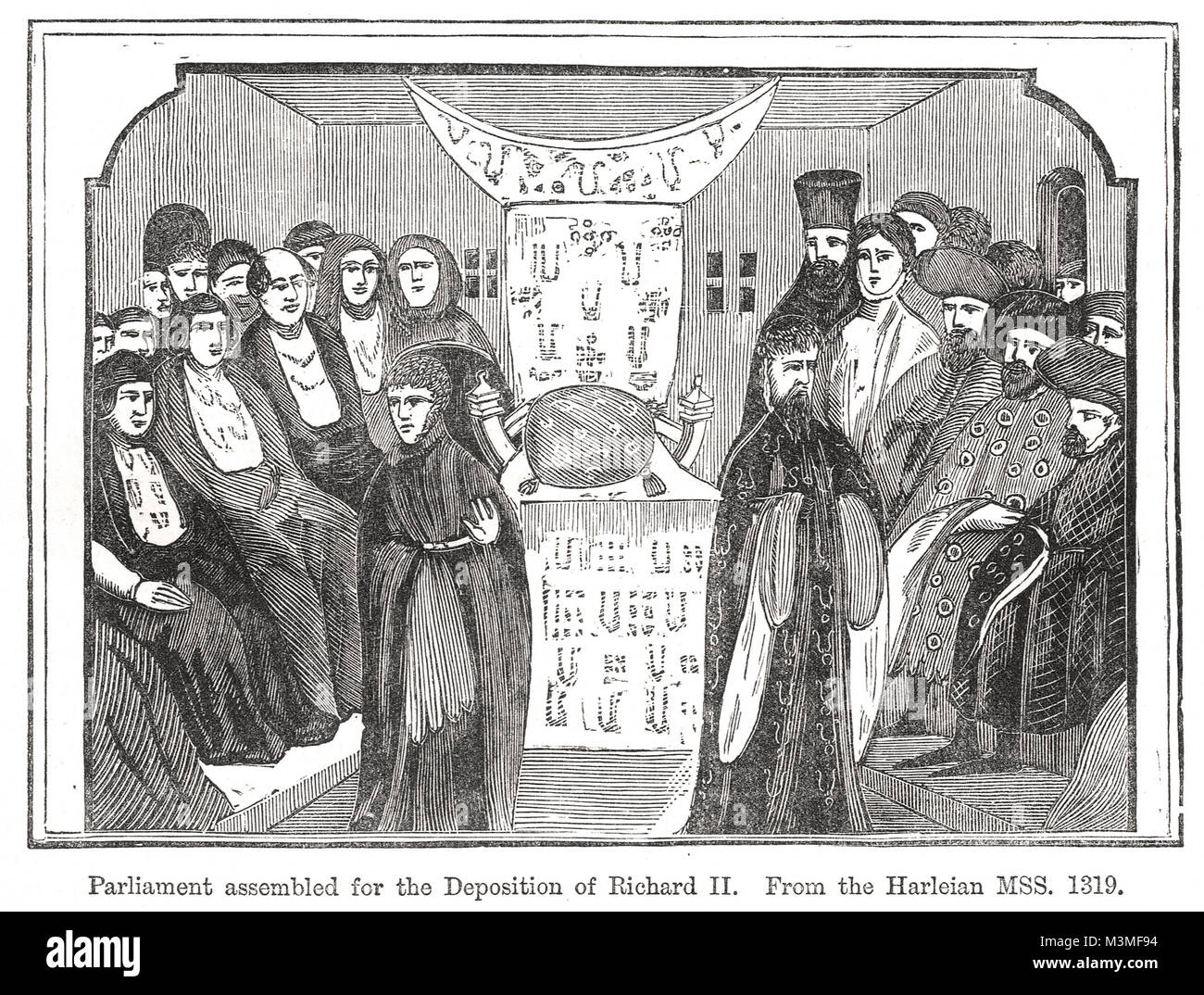 El Parlamento reunido para la deposición de Richard II, el 1 de octubre de 1399 Foto de stock