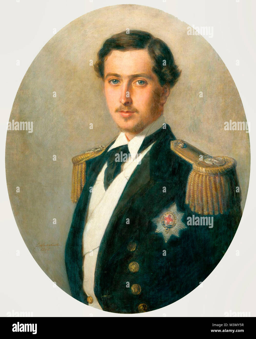 Príncipe Alfredo de Inglaterra, hijo de la Reina Victoria, 1865. Franz Xaver Winterhalter Foto de stock