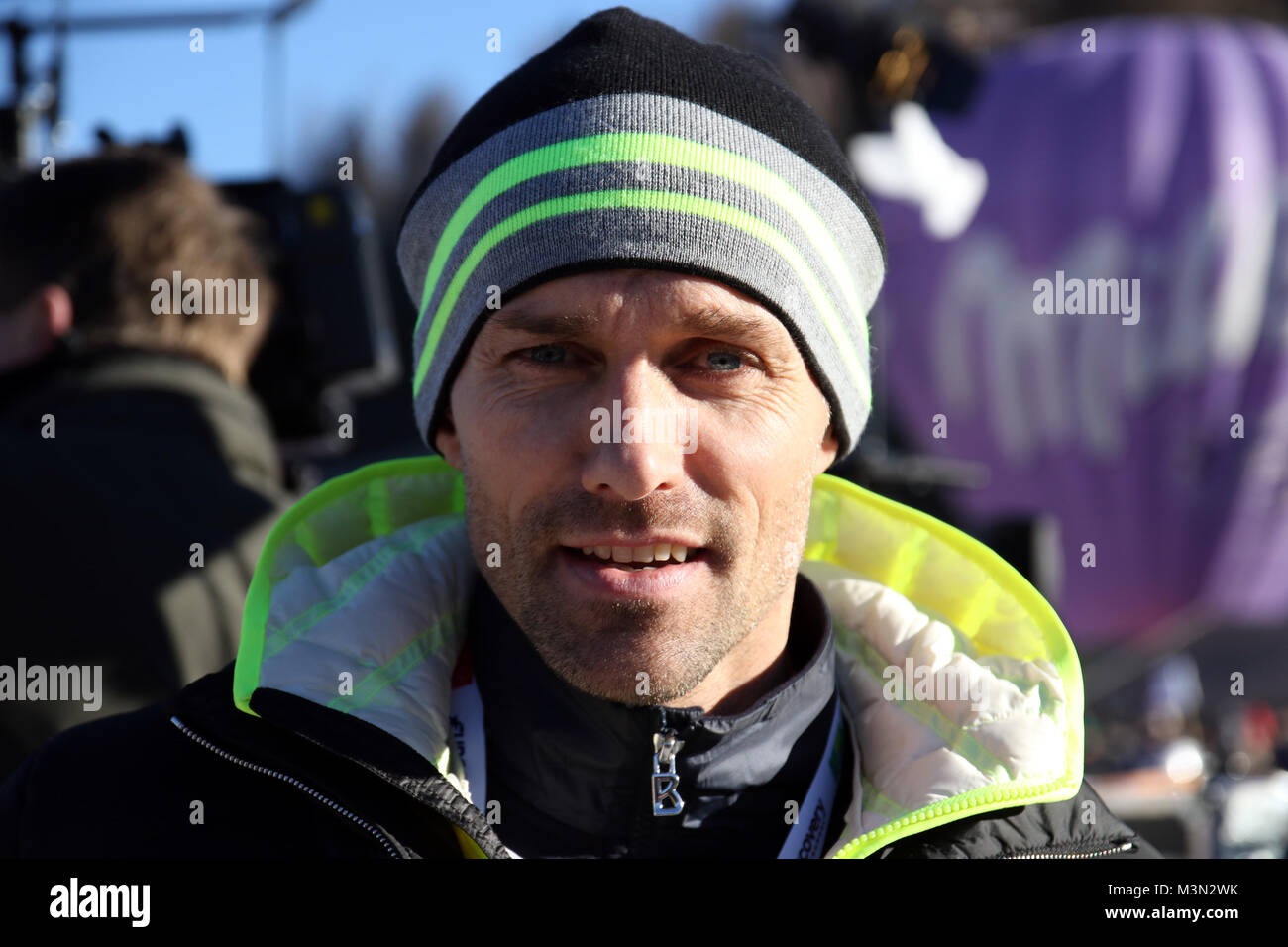 Sven Hannawald (Ex-Skispringer, TV, Eurosport, Skisprung-Experte Experte, Vierfach-Tourneesieger, 2002) beim Neujahrsskispringen Garmisch-Partenkirchen 2017 Foto de stock