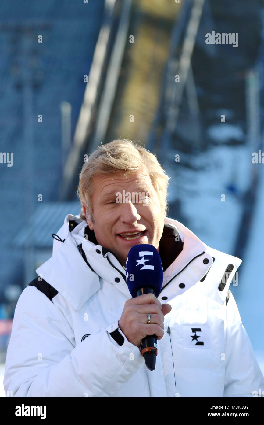 Gerhard Leinauer Eurosport-Moderator beim Neujahrsskispringen Garmisch-Partenkirchen 2017 Foto de stock