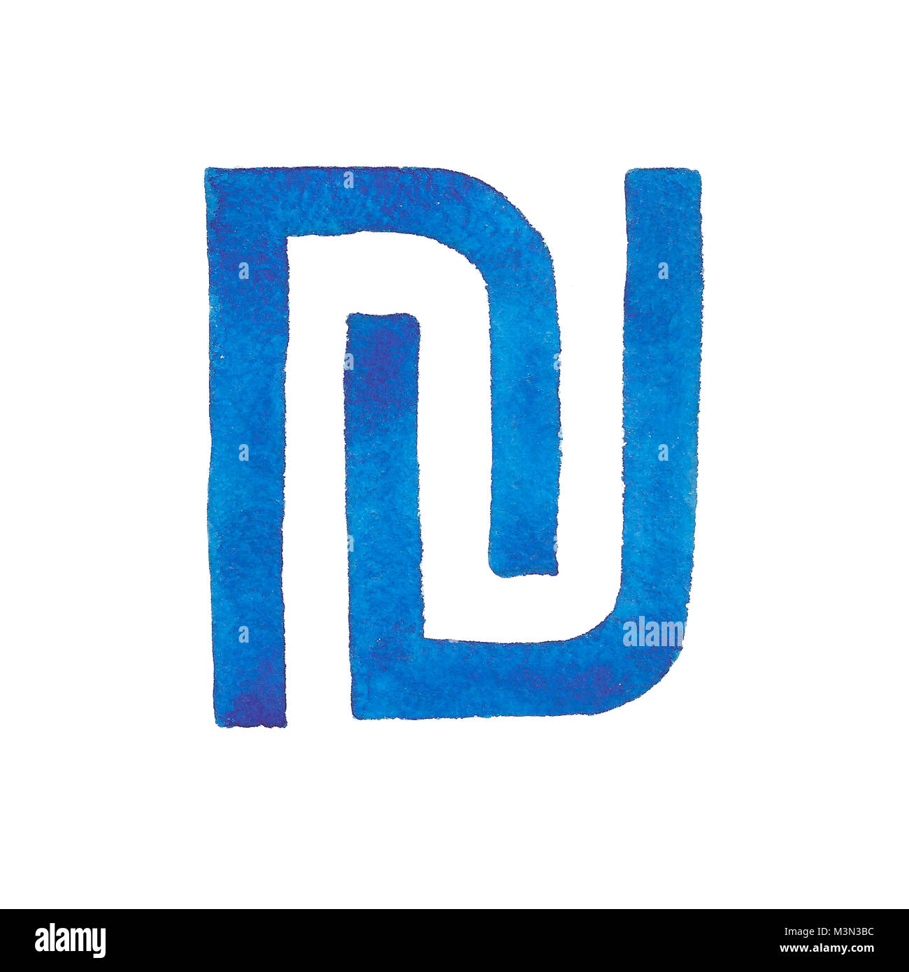 Shekel. Acuarela ilustración del dinero símbolo de Israel. Imagen