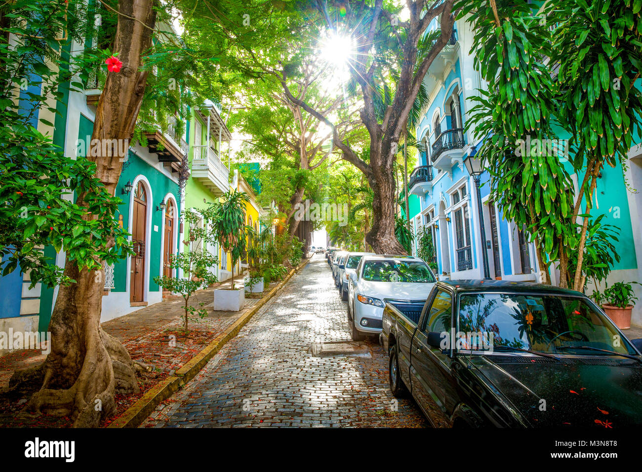 Calle en el Viejo San Juan, Puerto Rico Fotografía de stock Alamy