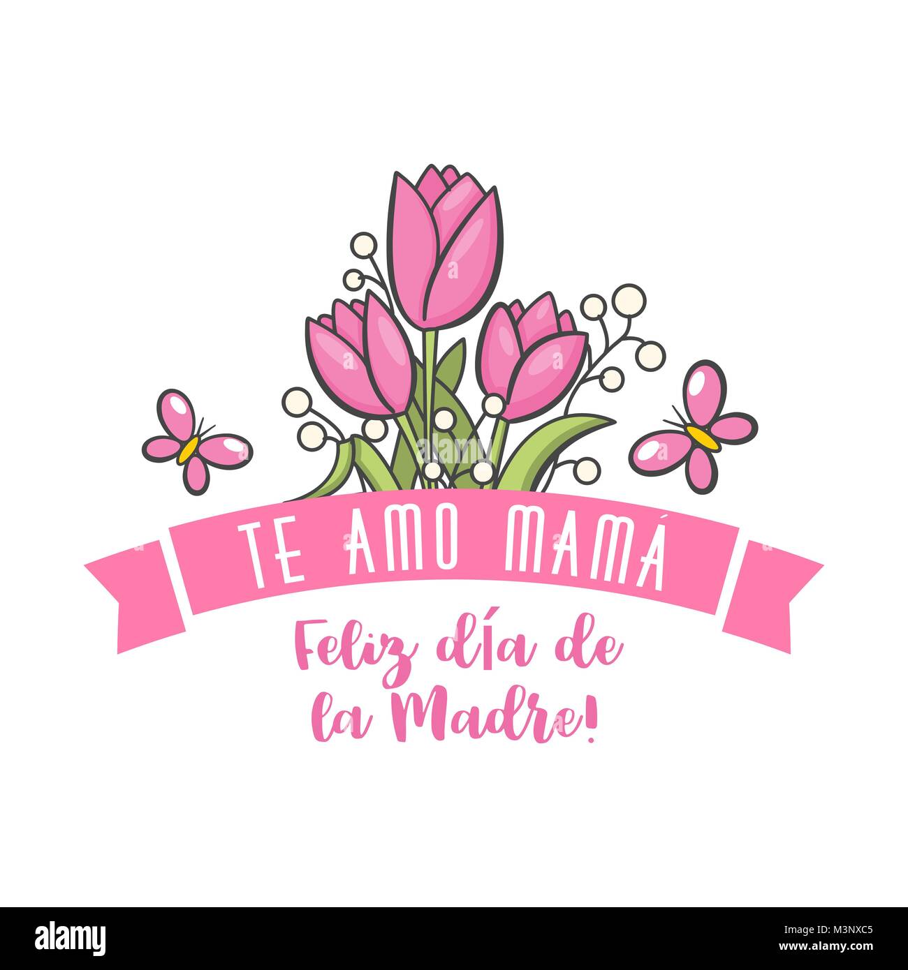 Saludo el día de la madre en español Imagen Vector de stock - Alamy