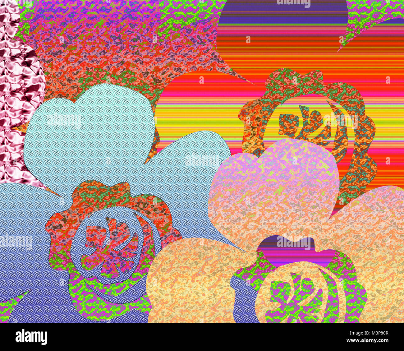 Resumen Antecedentes En bonitas flores de color pastel en diferentes patrones de texturas y colores Foto de stock
